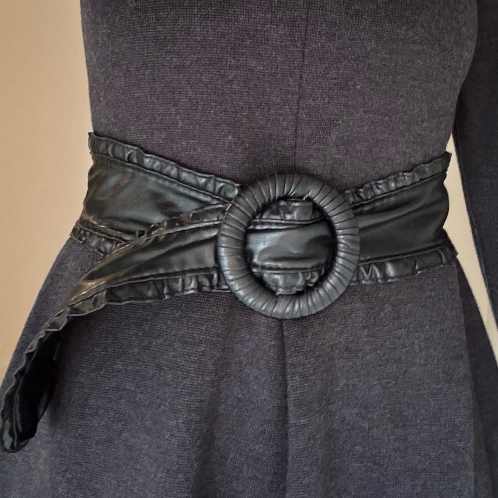 Le Chateau Faux Leather Black Wrap Belt